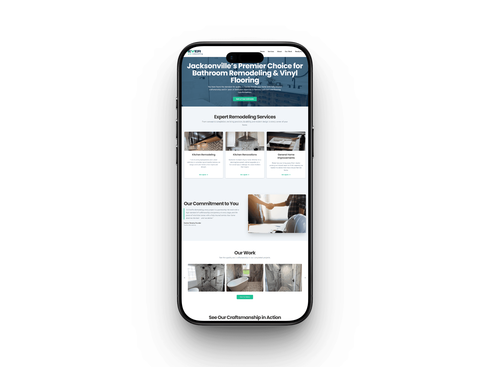 EverPro Remodeling Mobile View