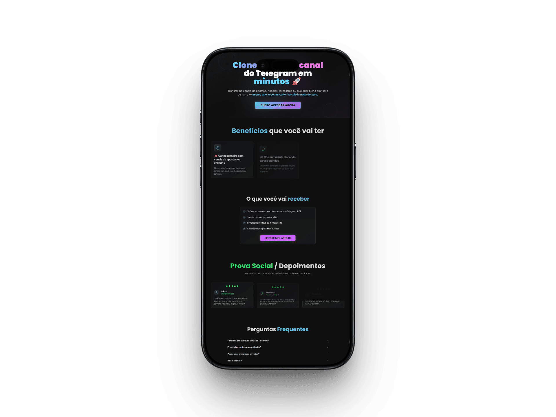 Telegram Cloner Mobile View